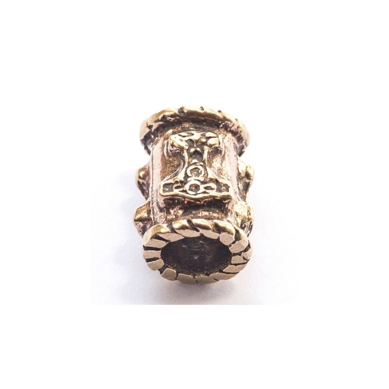 PERLE EN BRONZE VIKING AVEC MARTEAU DE THOR POUR BARBE ET CHEVEUX