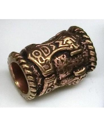 PERLE EN BRONZE VIKING AVEC MARTEAU DE THOR POUR BARBE ET CHEVEUX